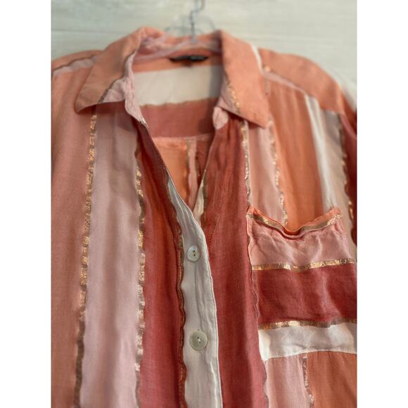 Club Z Collection Striped Rayon Eyelet Top Blouse Size 2X - Picture 2 of 6